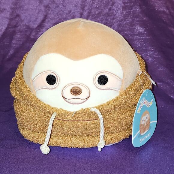 BLACK FRIDAY SALE Squishmallows Plush Sherpa Hoodie series, Sherman Sloth, NWT - Picture 2 of 13